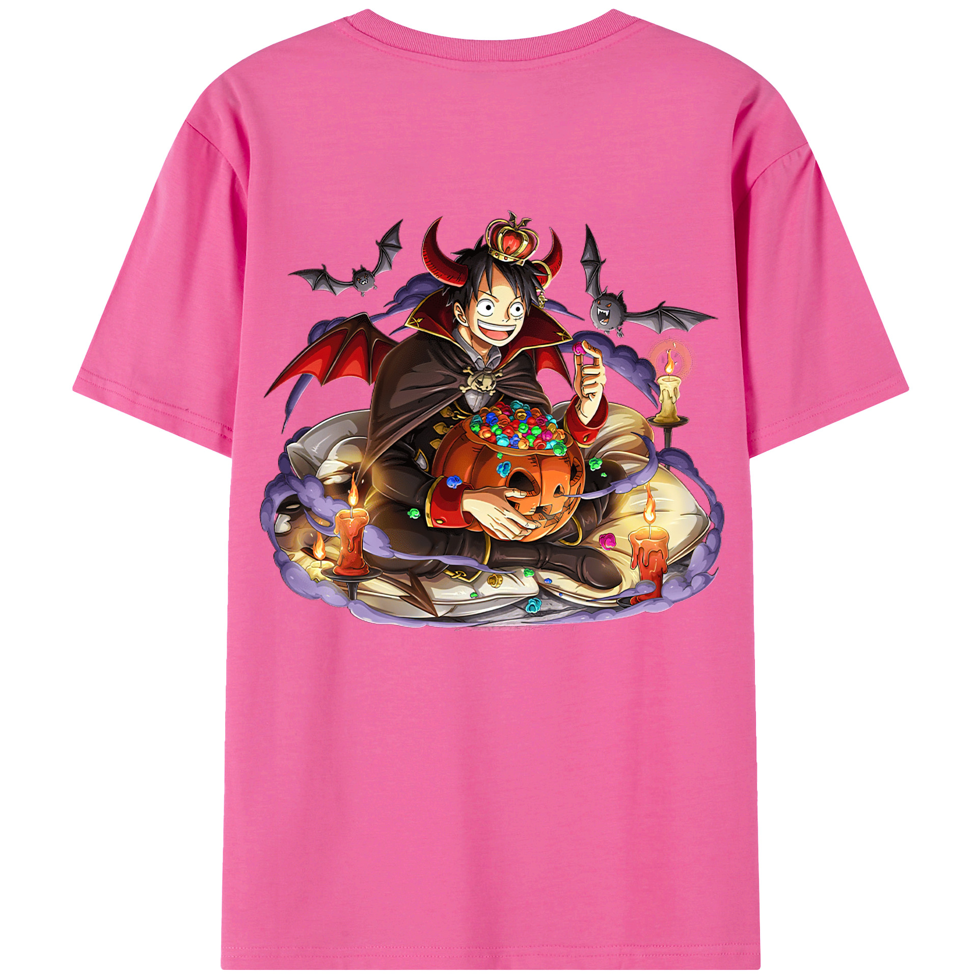 ワンピース モンキー・D・ルフィ ONE PIECE Monkey D. Luffy レディース半袖Tシャツ(バックプリント)